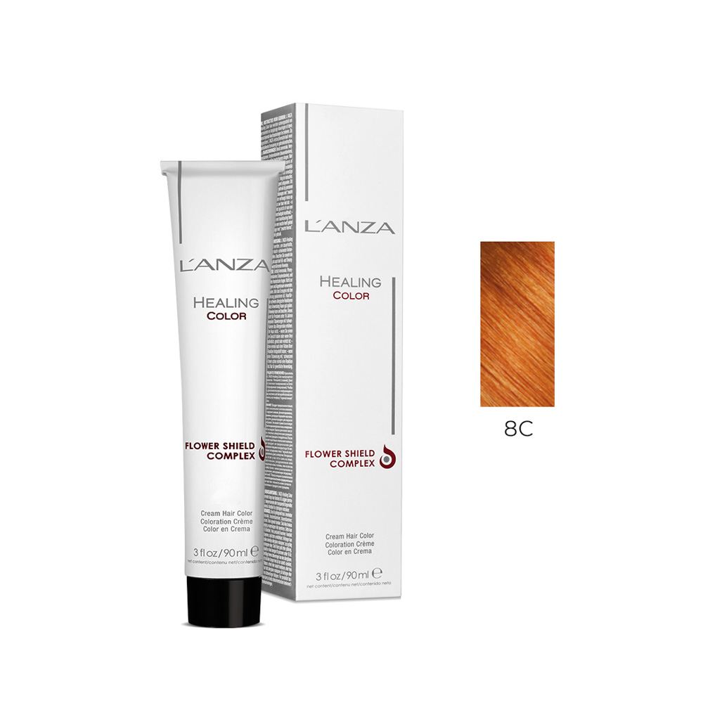Крем-фарба для волосся LʼANZA Healing Hair Color Cream (Колір: 8С Середній мідний блонд) - 1